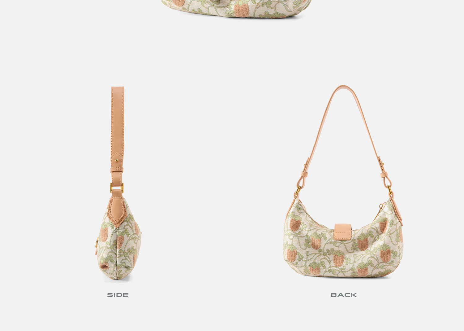 JACD Denim Crescent Underarm Bag - Zip-Top
