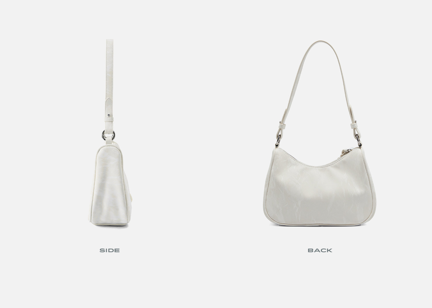 JACD Faux Leather Zip-Top Underarm Bag