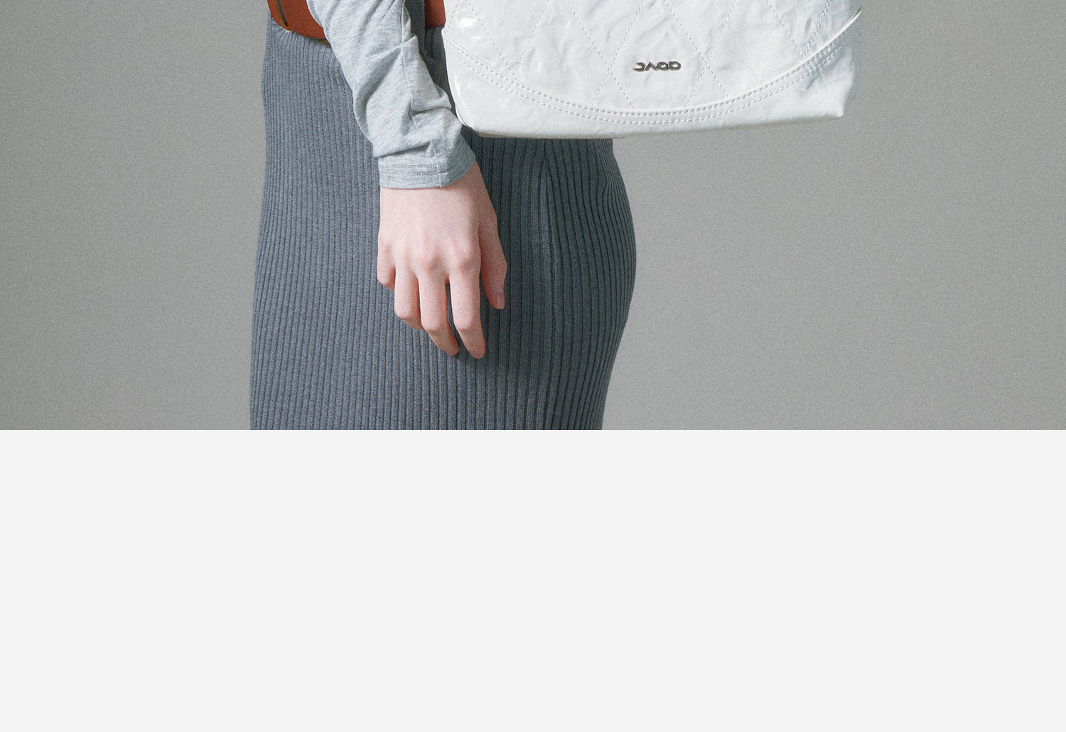 JACD White Quilted Synthetic Leather Crossbody Bag