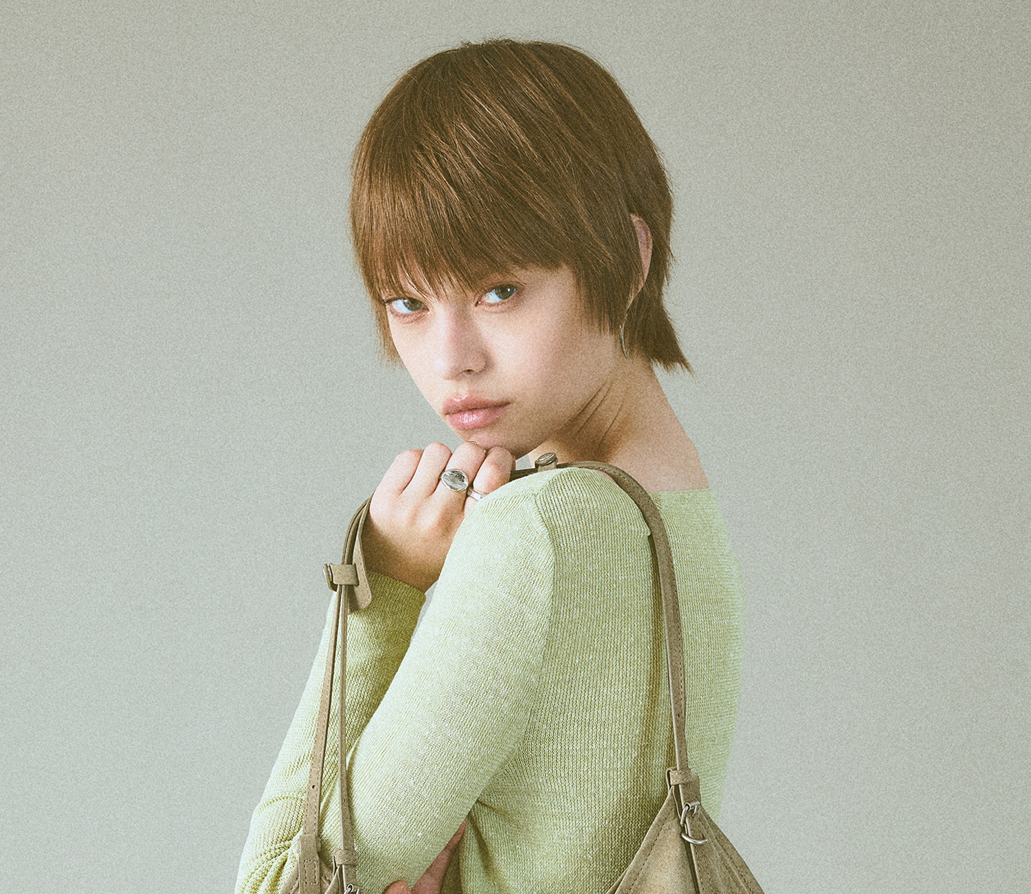 JACD Magnetic Snap Leather Tote Bag