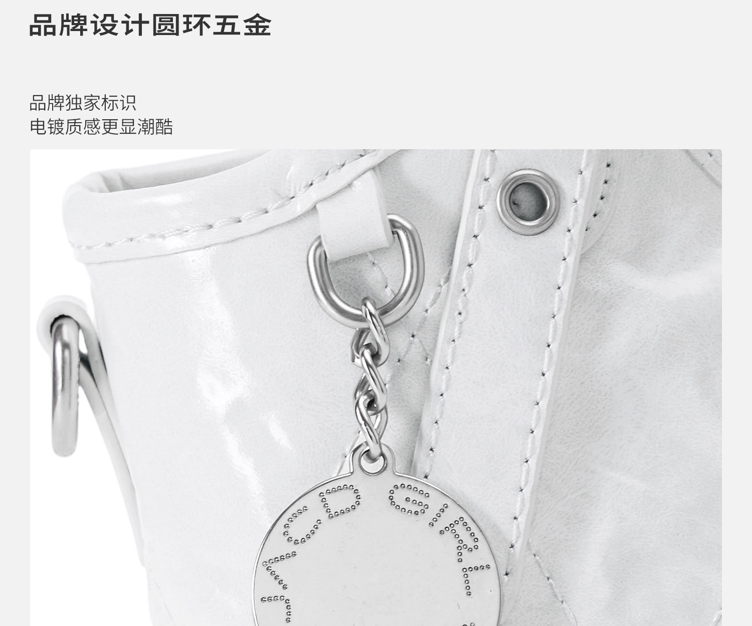 JACD White Quilted Synthetic Leather Crossbody Bag