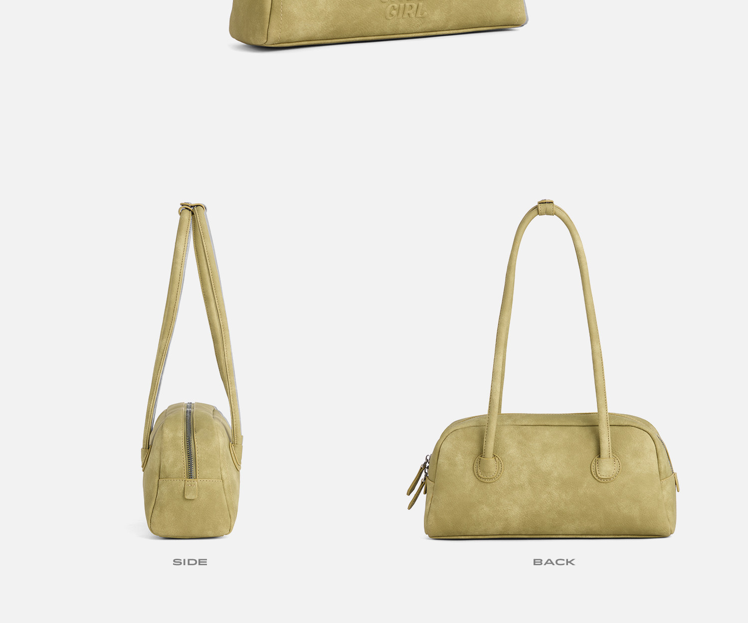 JACD Cinnamon Brown Faux Leather Zip-Top Bowling Bag