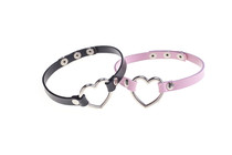  Harajuku love leather collar neck ring pure cowhide super textured Oh