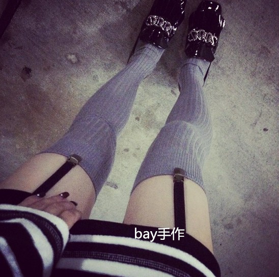 Bay tay làm punk Harajuku đơn giản cặp trắng garter cao cấp đồ lót đàn hồi ban nhạc