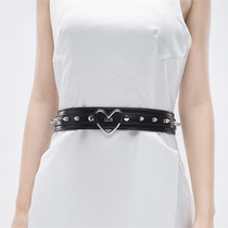 BAY hand-made leather love harness wide version Rivet Belt BY1225