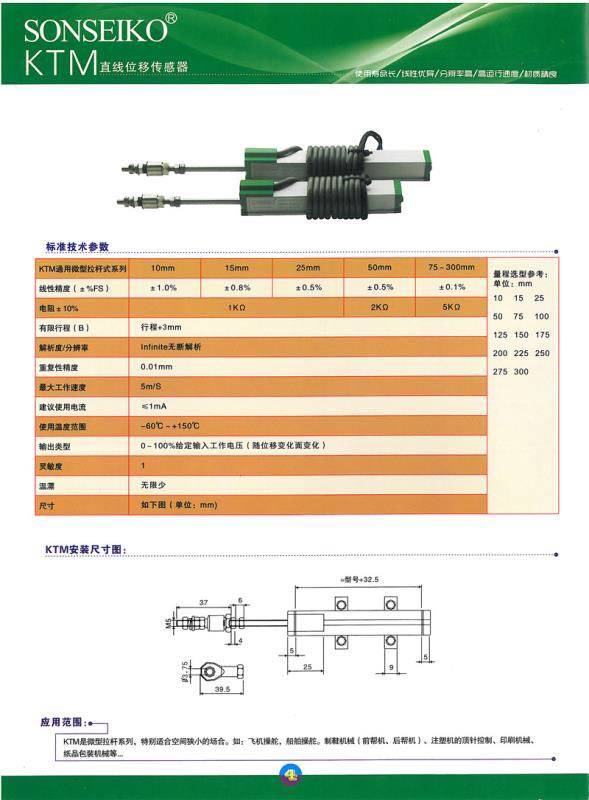 Injection molding machine electronic ruler micro rod type KTM10mm-300mm ...