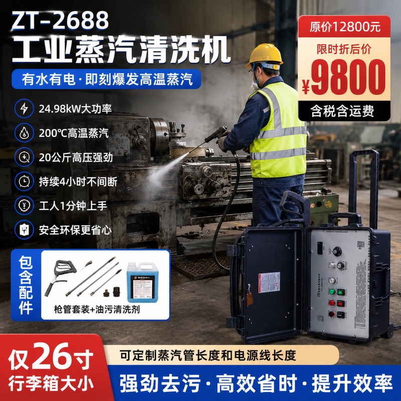 Factory Industrial Cleaning Machine, Lathe Machine Tool Special Cleaning High-Temperature Steam Cleaning Machine, Cnc Oil Stain Cleaning, Decontamination and Degreasing