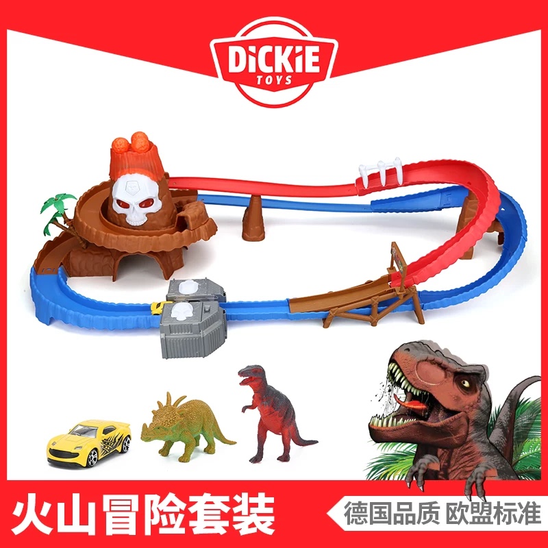 Dickietoys Simulated Volcano Adventure Set Dinosaur Racing Track Set Kidsren's Toys