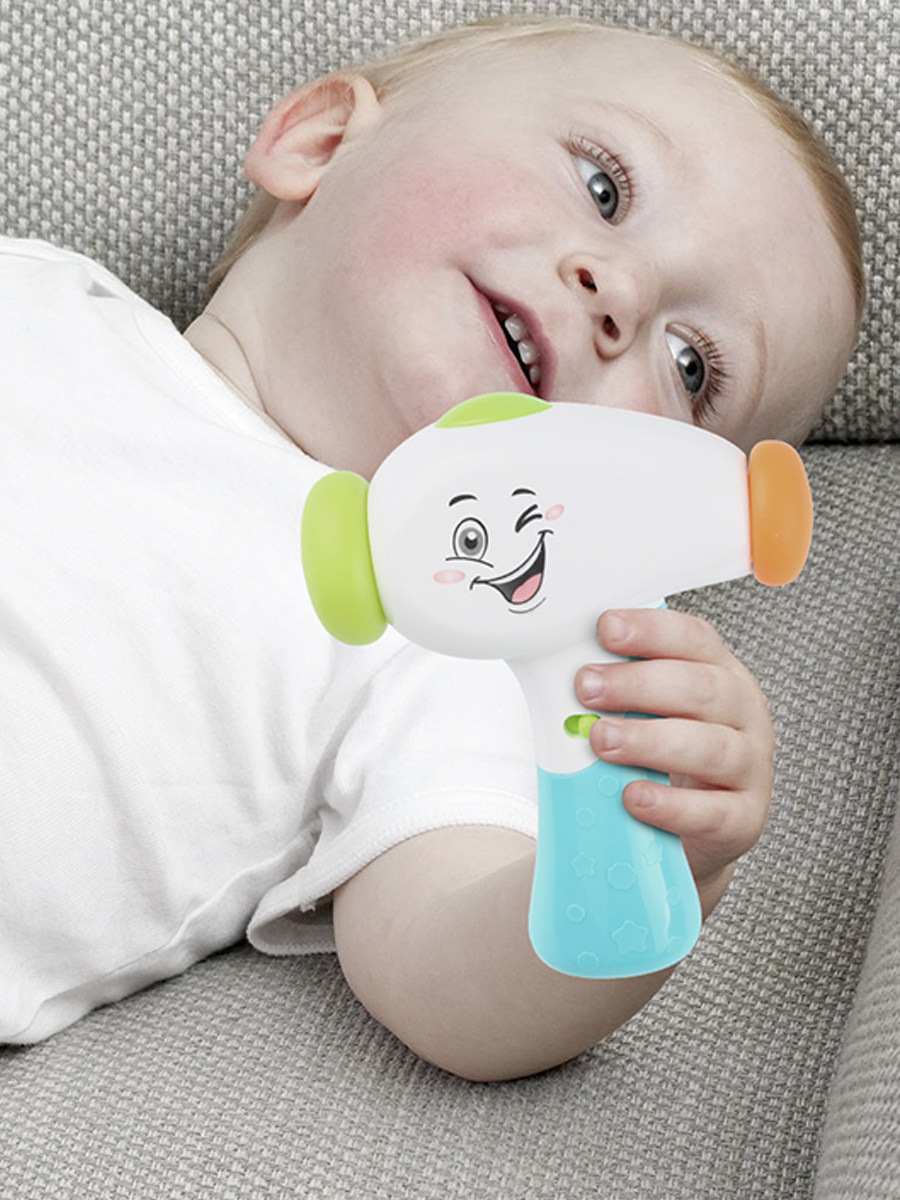 Baby music hammer Baby music sound and light knock hammer toy Soothing music Early education toy Soft rubber safety