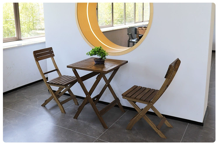 Bàn ghế gấp cho căn hộ nhỏ, bàn ăn ban công kết hợp gỗ nguyên khối đơn giản, bàn quầy di động đơn giản