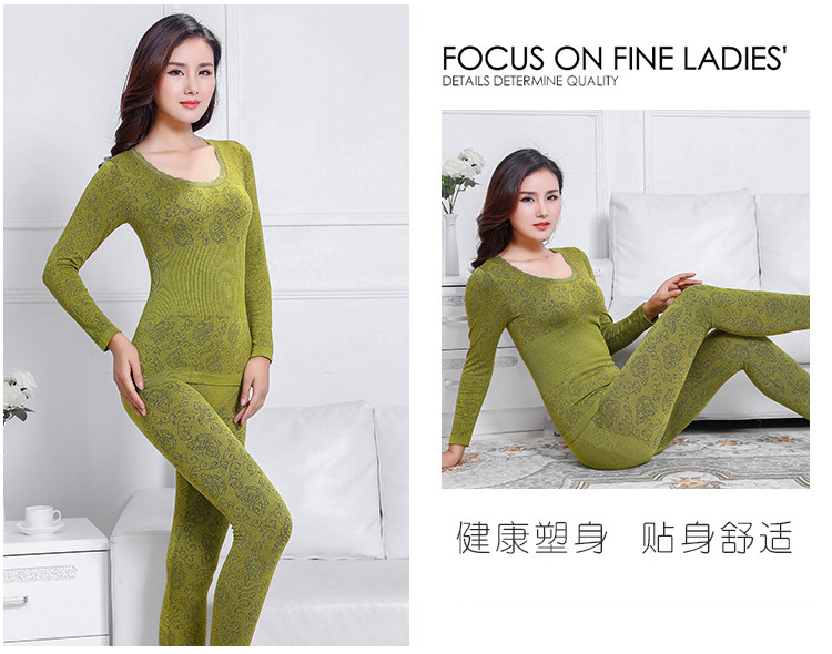 Bộ đồ cotton liền thân mỏng của Qiuyi Qiuku dành cho nữ đồ bộ kiểu