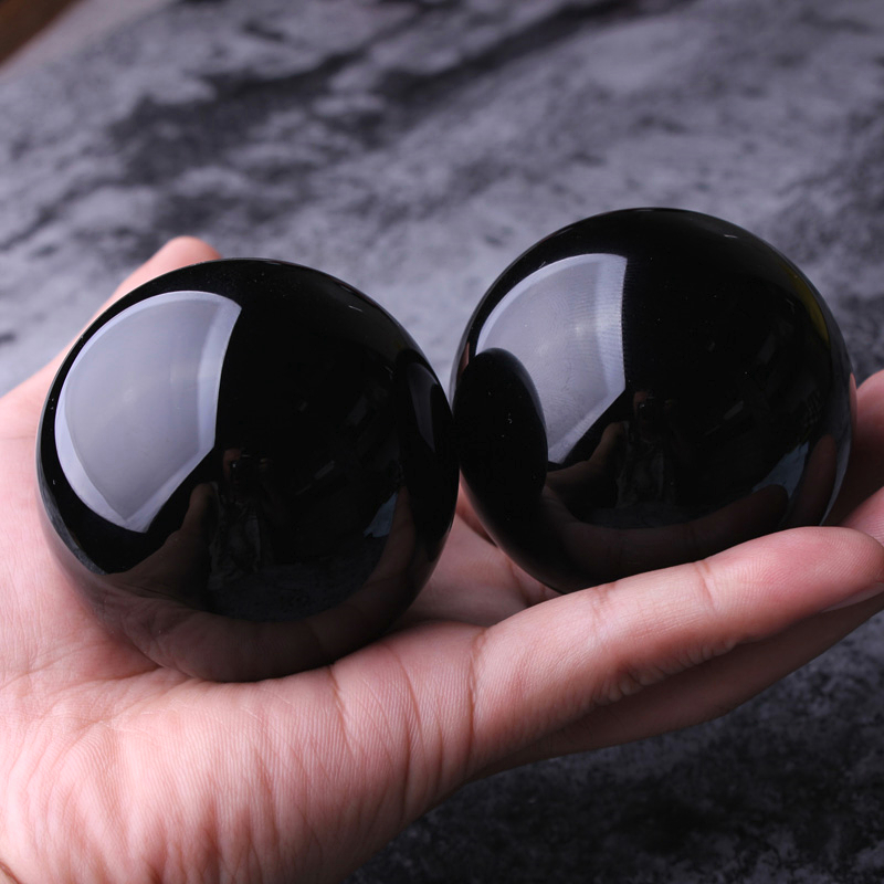 Natural Ugin Obsidian Hand Handle Ball Grip Ball Hand Play Ball Handle Play Ball Health Massage Ball Turn Ball Practice Handball