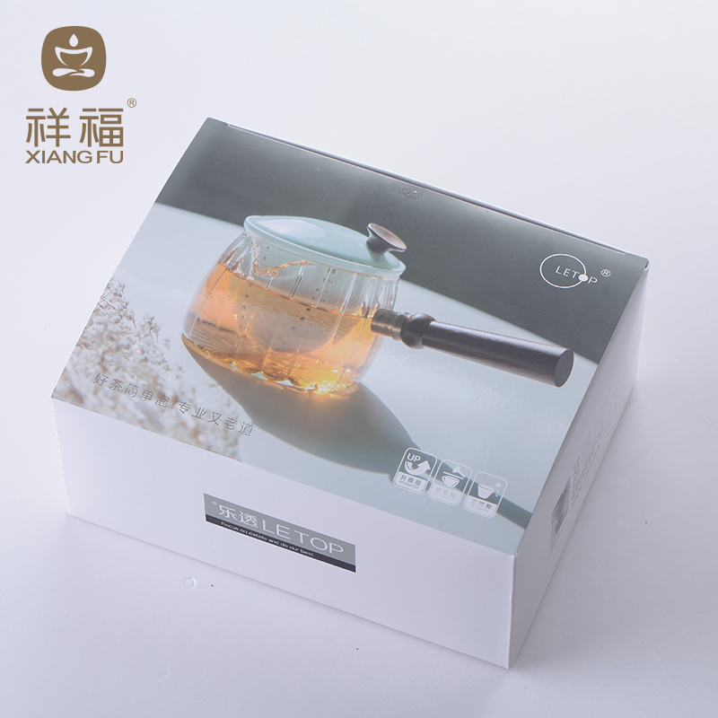 Auspicious blessing kung fu tea boiled ceramic teapot Japanese domestic high temperature resistant glass side put the pot of tea ware the who was orange