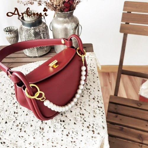 Модная небольшая красная сумка через плечо для невесты, сумка на одно плечо, 2021 года, из натуральной кожи