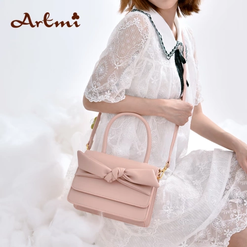 Artmi Дизайнерская летняя небольшая сумка на одно плечо с бантиком, тренд сезона