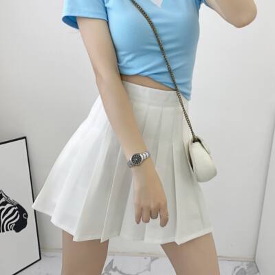 Simple solid color high-quality pleated skirt for women to look slimmer, versatile high-waisted tennis dress, dance mini skirt, trendy skirt pants