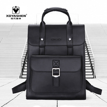 Genuine leather double shoulder bag 2020 new youth 15 6 inch computer school bag mens business casual backpacks fashion trends