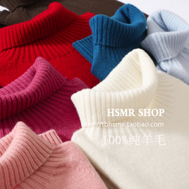 Autumn and Winter New Product 100% Pure Wool Women's Turtleneck Pullover Sweater Thickened Loose Knit Base Shirt Multi-Color Lazy Style Autumn and Winter New Product 100% Pure Wool Women's Turtleneck Pullover Sweater Thickened Loose Knit Base Shirt Multi-Color Lazy Style