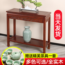 Flower shelf Living room floor-type solid wood shelving indoor flower pot frame wooden partition Chinese narrow flower shelf rectangle