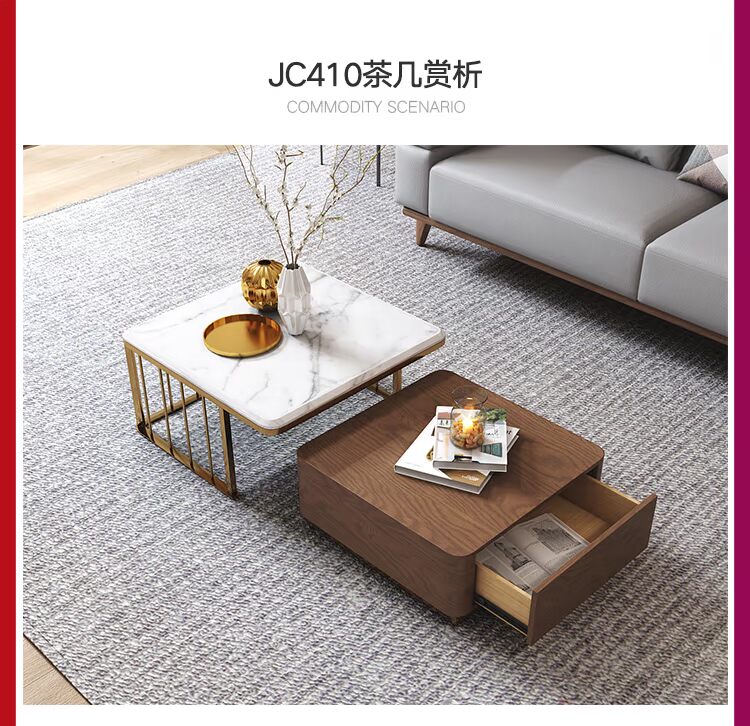 Ma phòng Hoàng gia phòng khách đặt đồ nội thất sofa gỗ rắn Bắc Âu + tủ tivi bàn cà phê + gói tủ - Bộ đồ nội thất bộ bàn ghế thông minh