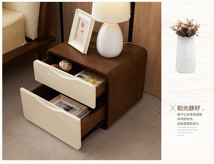 Markov Imperial Court tủ đầu giường nhỏ gọn tủ Scandinavian hiện đại với hun khói walnut tủ nội thất phòng ngủ W2017 - Buồng tủ nhựa cao cấp