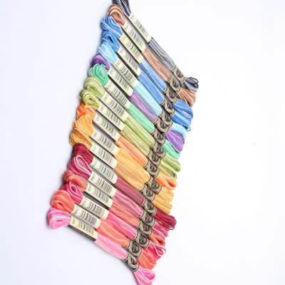 R brand embroidery thread, dyed gradient embroidery thread, French embroidery flower thread, cross-stitch thread, 6 strands, 8 meters each