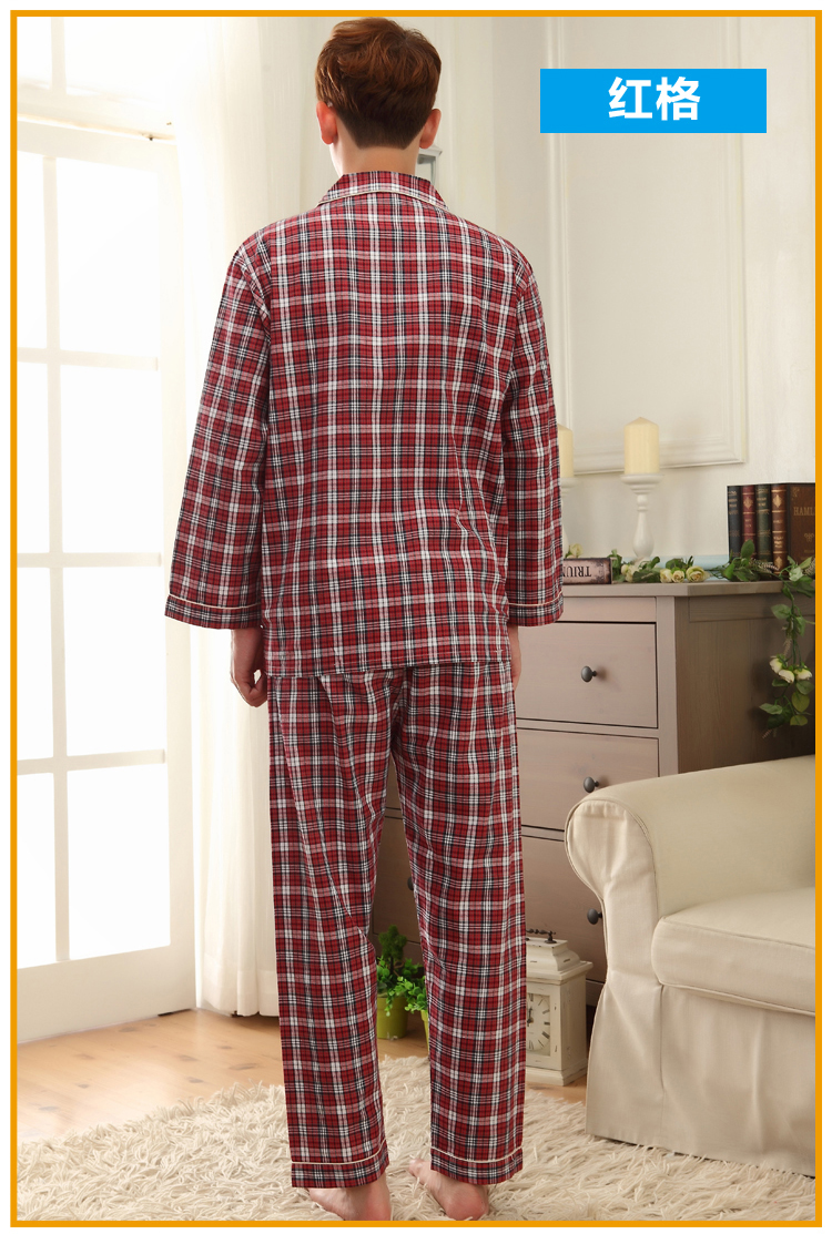 Mùa xuân và mùa thu đồ ngủ nam cotton dài tay phục vụ nhà mùa hè trung niên nam cotton mùa hè mỏng phần bông cộng với phân bón phù hợp đồ ngủ nam