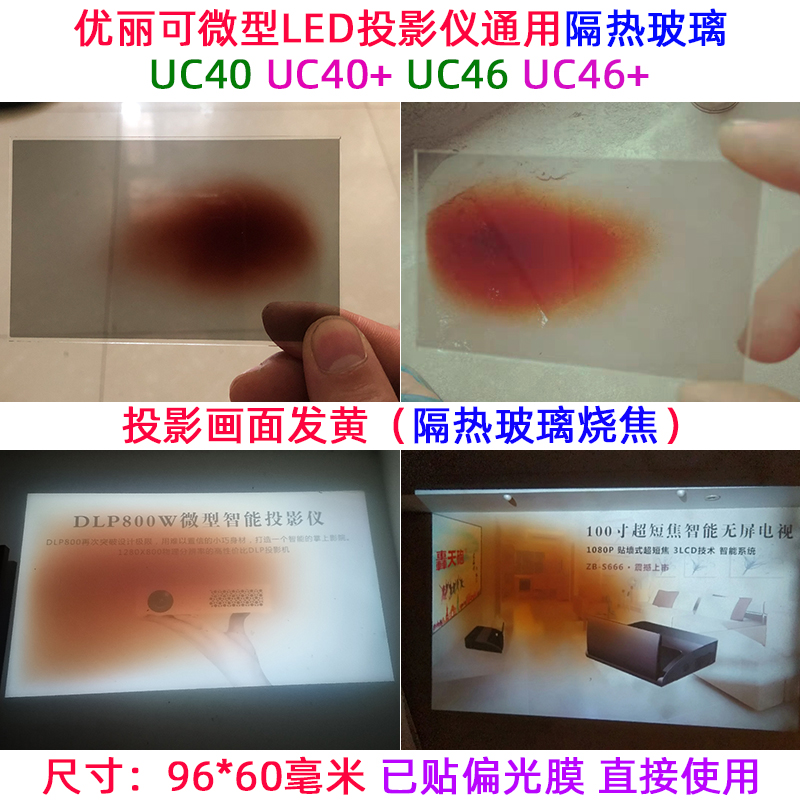 Ulike micro projector heat insulation film repair LED projector universal heat insulation glass polarizing film