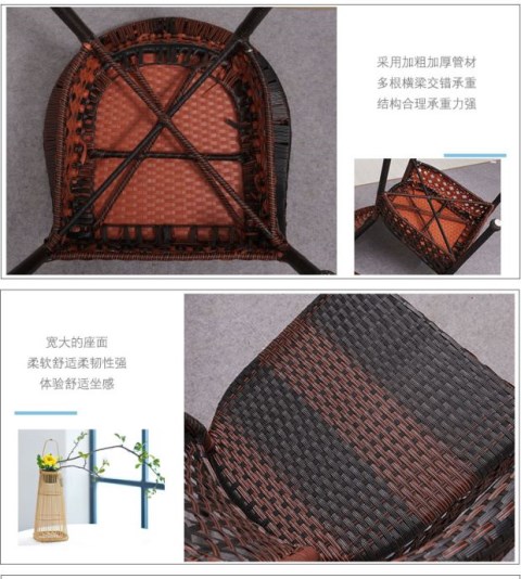Ngoài trời Bàn ghế mây ngoài trời Ban công Nội thất chống Teng Kết hợp Biệt thự và bàn ghế mây - Bàn ghế ngoài trời / sân bộ bàn ghế uống trà ngoài trời