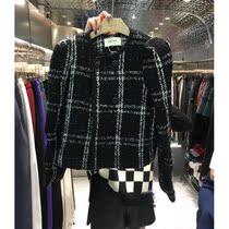 anan coat womens 2021 new womens plaid loose round neck casual button autumn and winter fashion wild top