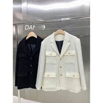 DS coat womens 2021 new womens loose suit collar coarse Tung autumn and winter fashion temperament Joker top