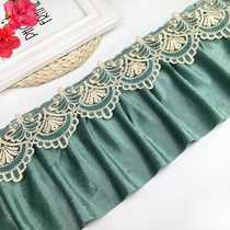 18 cm Euro-type water soluble double sofa lace lace with folds with suede cloth skirt hem Curtain Bottom Widening Lengthened
