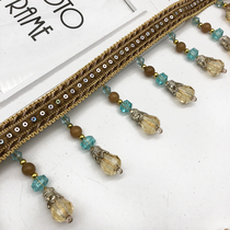 Pituitary upscale European-style curtain pendant lace curtain mantle Mantle Curtain decorative hanging beads lengthened Hanging Ball Beads edge