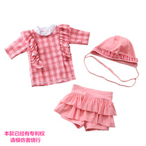 Childrens swimsuit female split Baby Baby Baby big and small children 1-10 Princess swimsuit sunscreen long sleeve girl swimsuit