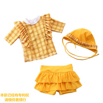 2021 new childrens swimsuit female split Baby Baby Baby children 1-7 years old sunscreen swimsuit girl swimsuit