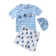 8018-1 Slip Swimsuit Sailing Mavy Blue Strip