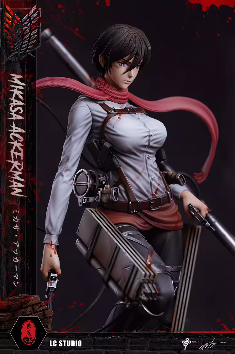 MIKASA 金箔　LaurieGatesデザイン　31cm LC Studio Attack on Titan Mikasa·Ackerman Resin Statue In