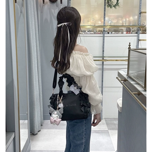 Японская ручка с бантиком, сумка на одно плечо