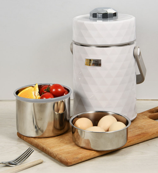 Luxury vacuum 2L insulation pot insulation pot Chinese 304 stainless steel three-layer lunch box portable portable lunch box