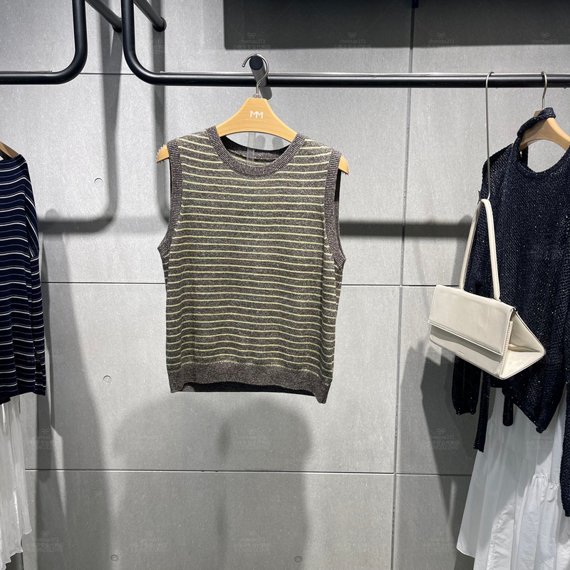 Mm Mailemon 2026 Summer Knitted Sweater Women's Sleeveless Vest t Striped Casual Top 5H4131351
