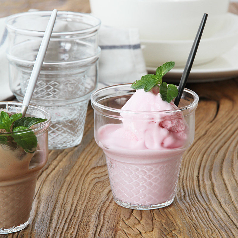 2 Turkish imported dessert cups cone shape glass ice cream cup glass small cup creative tableware