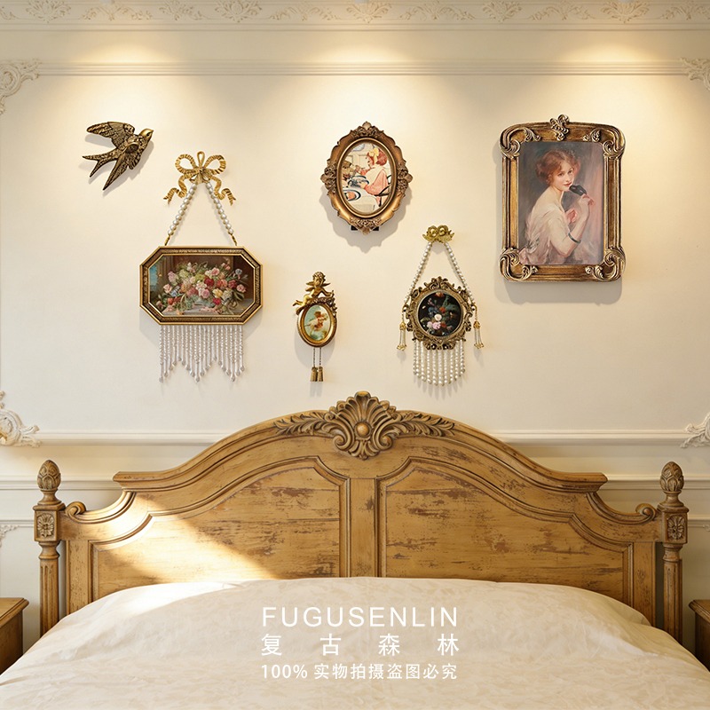 Vintage Forest-Themed Handmade European-Style Angel Relief Picture Frame Set for Home Decor Wall Art Photo Wall