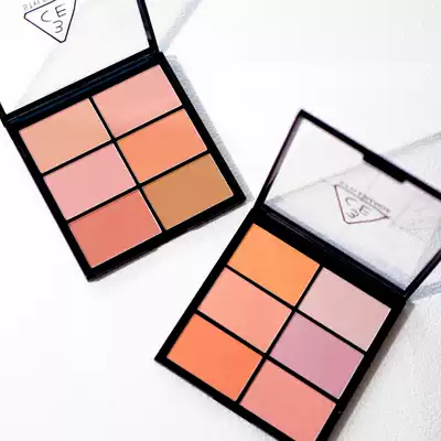 South Korea 3CE 10th Anniversary Limited Edition Six Color Blush Lip Cheek Plate 6-color Apricot Orange Pink Peach Highlight Grooming Nasal Shadow