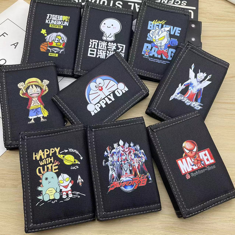 Wallets for Men and Women, Middle School Students, Personalized, Creative, Trendy, Ultra-Thin Canvas Printed Wallets, Young Children, Simple Small Wallets