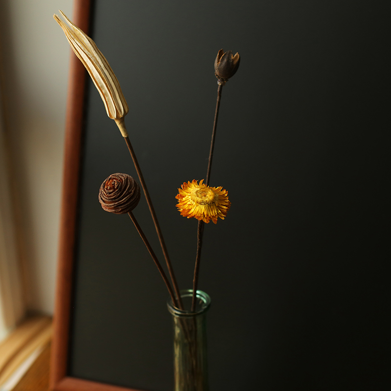 Dry bouquet air-dried natural real flower vase vase dried lotus pod lotus natural Zen Chinese decoration home decoration