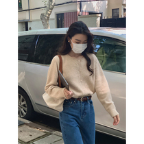 5siss gentle and lazy wool knitted cardigan womens 2022 autumn new loose round neck mohair sweater coat