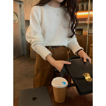 5siss Lazy Loose Crewneck Sweater Womens Autumn and Winter New Casual Soft Waxy Pure Sweater Long Sleeve Pullover Top