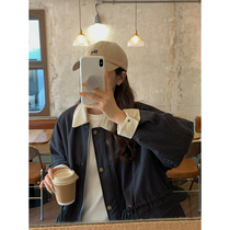 5siss retro light core suede collar clip cotton warm cotton clothes woman 2022 new medium long style loose tooling cotton clothes