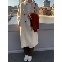 5siss 2022 Winter new texture wool bifacial cashmere jacket suit collar double-row buttoned sub-coat