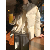 5siss Loose Warm 90 White Duck Suede Down Clothing Woman Winter Short small sub 100 Lapped Collar Bread Suit Jacket